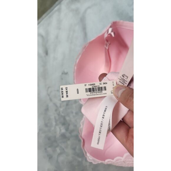 Victoria's Secret 42DD Pink Tulip Sexy Tee Sophia Lace Push-Up Bra NWT - Picture 3 of 4